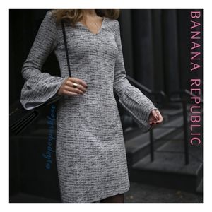 Banana Republic Bell Sleeve Dress, Grey, XS